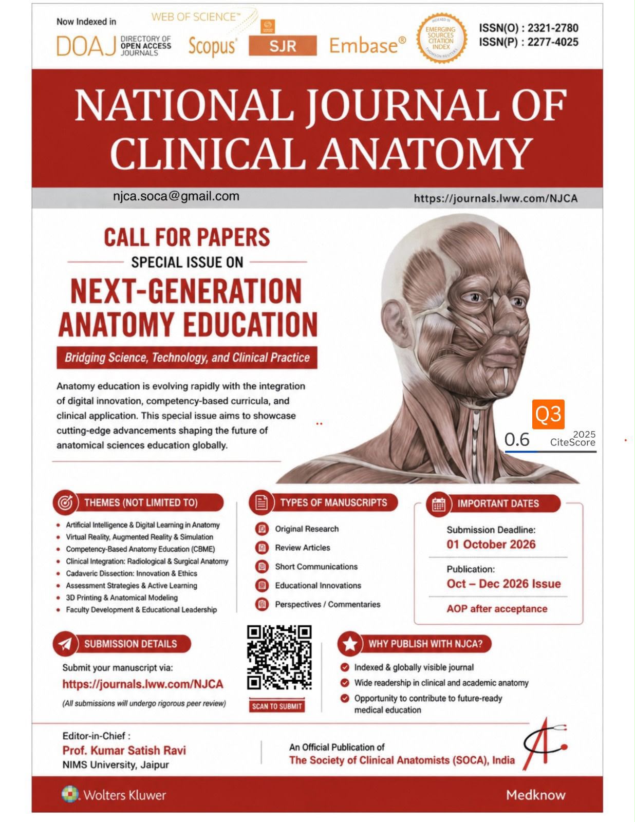 NJCA Call for Papers: Next-Generation Anatomy Education
